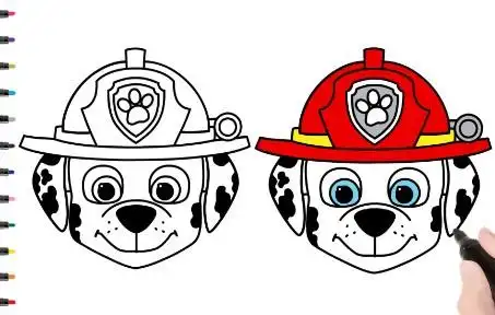 怎样画毛毛头像绘画汪汪队立大功简笔画宝宝学画画儿童教程 paw