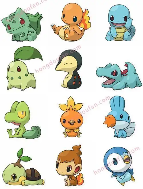 11张有趣的宝可梦口袋宝贝比卡丘儿童简笔画-红豆饭小学生简笔画大全