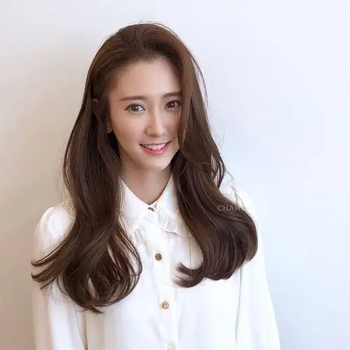 中长发气垫烫发型文艺小清晰时尚小女神
