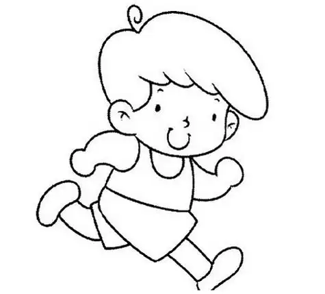 小人跑步简笔画图片可爱 男孩女孩跑步简笔画_简笔画-绘画者图库