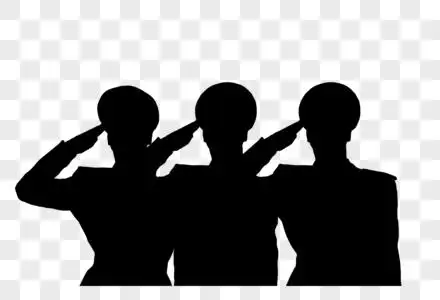 军人敬礼剪影图片素材