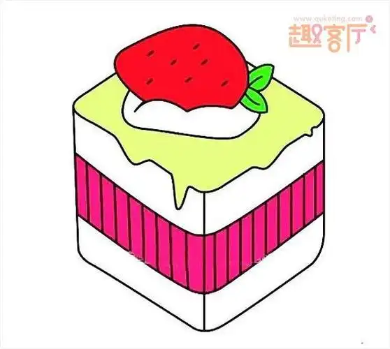 儿童蛋糕简笔画彩色蛋糕的简笔画图片