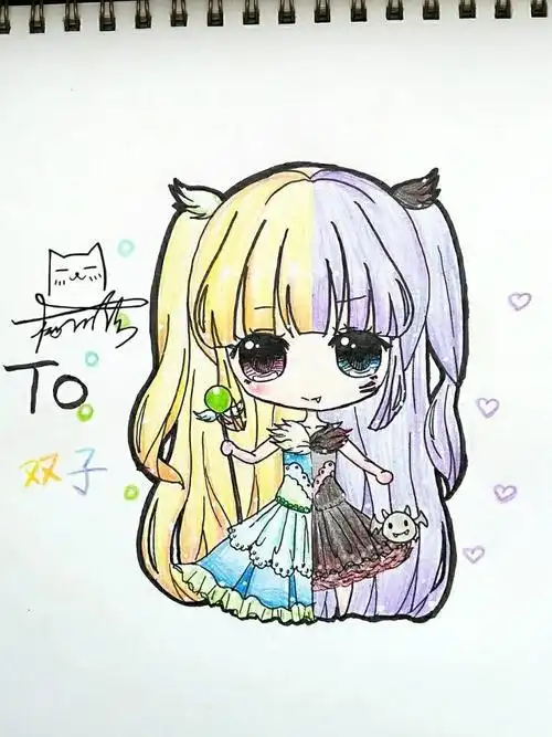 q版星座女孩简笔画