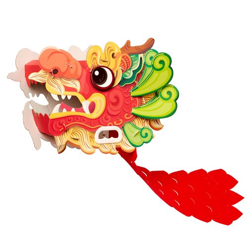 中国自制船模龙舟幼儿园材料制作儿童国风龙头手工创意粘贴类