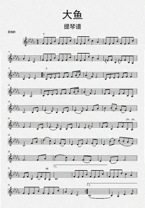 大鱼动画电影大鱼海棠印象曲小提琴练习曲