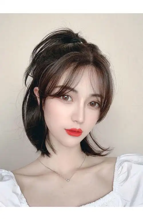 唐妮 假发女中短发型中分波波头假发韩式短发蓬松bobo头气质短发全