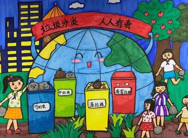 2021垃圾分类手抄报环保儿童画60副经典收藏版