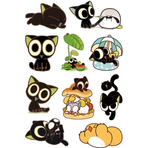 动漫周边可爱卡通猫咪笔记本电脑手机防水行李箱旅行箱拉杆箱贴纸