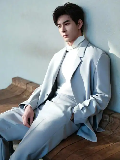 陈星旭淡蓝色简约西装##陈星旭zegna##陈星旭看秀