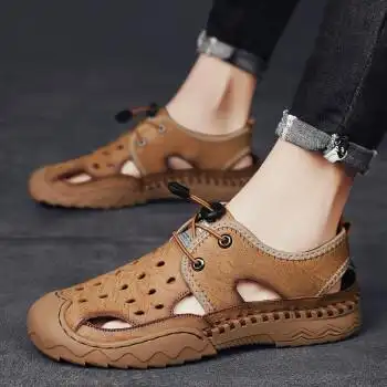 鹭咖凉鞋男士夏季新品沙滩鞋男式皮凉鞋青少年潮流户外运动休闲一字凉