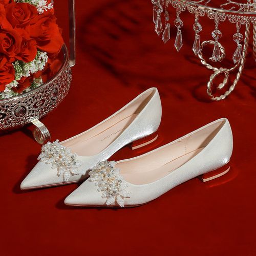 艾方鸟孕妇新娘鞋子婚礼鞋平底舒适秀禾婚纱两穿2024新款婚礼伴娘鞋