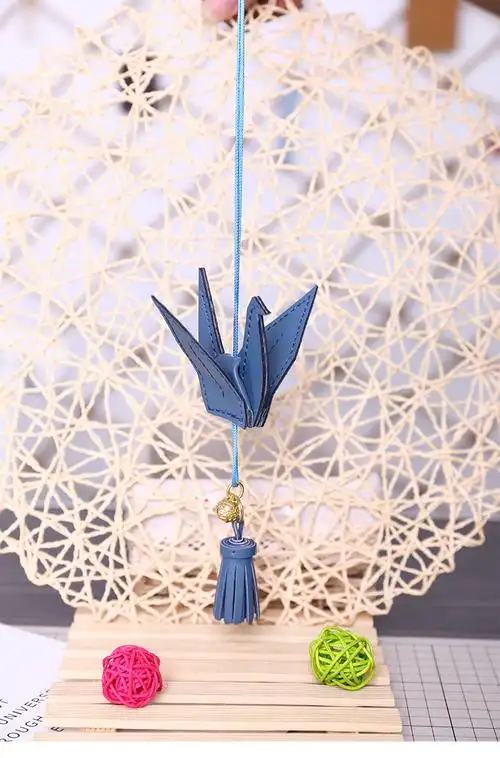 牧山 千纸鹤挂件diy手工材料吊坠汽车平安挂饰女神款网红车载内饰品