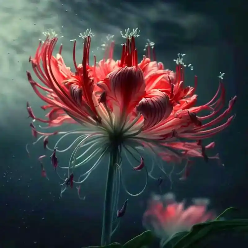 红色的彼岸花叫做"曼珠沙华",寓意无尽的爱和死亡的前兆地狱的 - 抖音