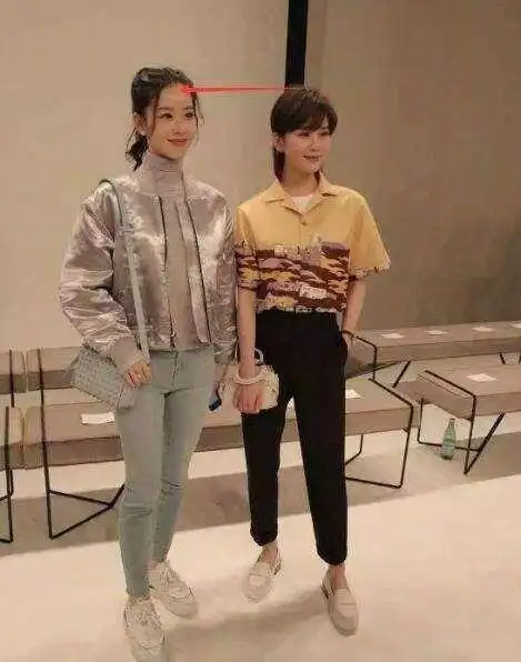 大家都知道陈晓的真实身高是175cm,然而165cm还穿着高跟鞋的赵丽颖与