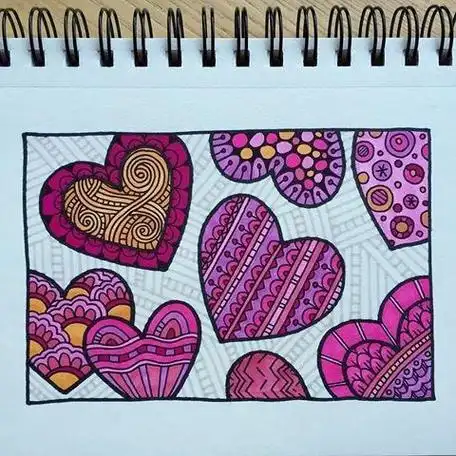 创意简笔画彩色线条画