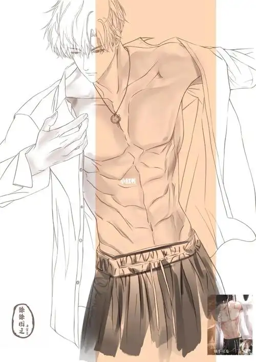 第一次画肌肉男,腹肌画的够呛,头发还有待进一步练习提高.