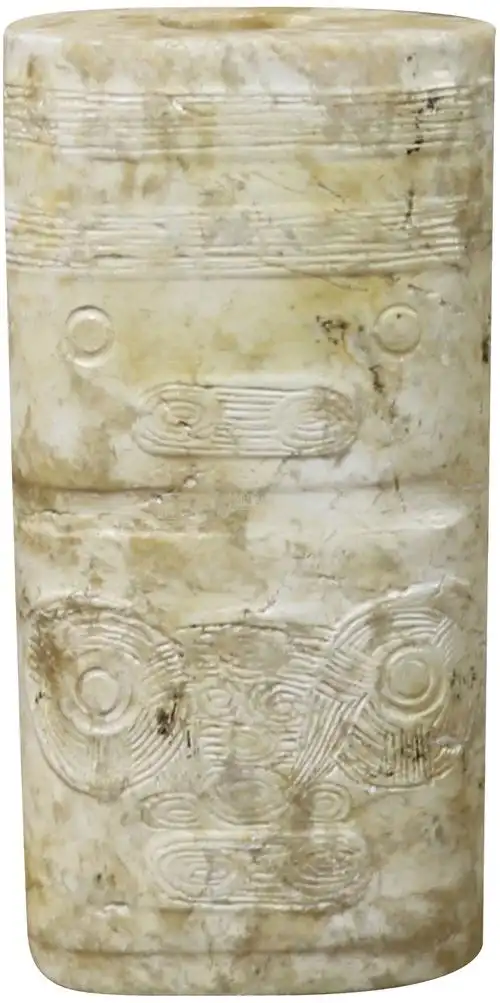 良渚鸡骨白兽纹玉珒