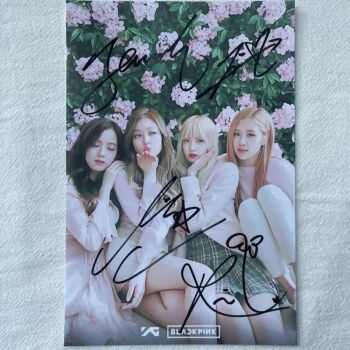 靓趣blackpink亲笔签名照lisa朴彩英rose金智妮jennie金智秀jisoo亲签
