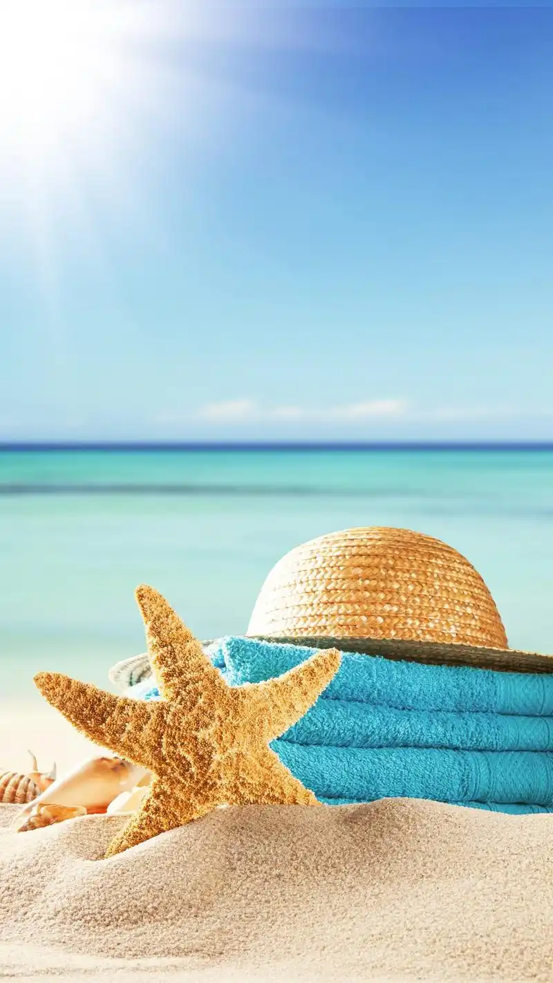 沙滩夏日海星清新美图手机壁纸