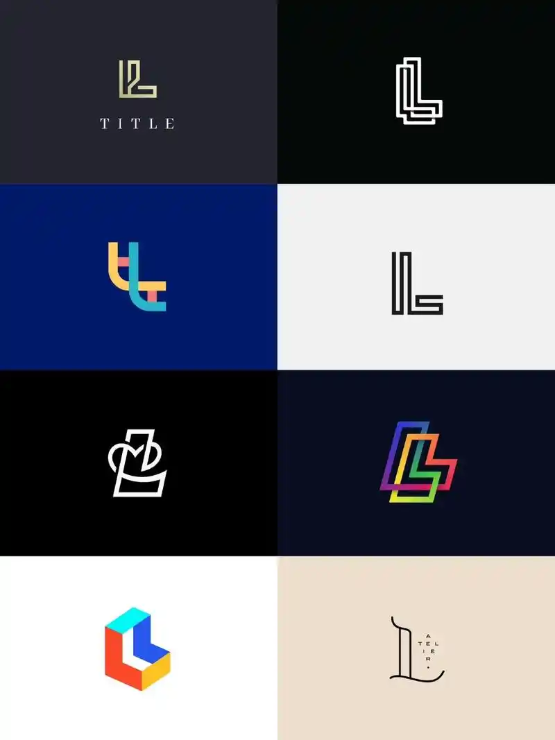 字母l元素logo设计参考.每日看一遍,提高审美,累积灵感, - 抖音