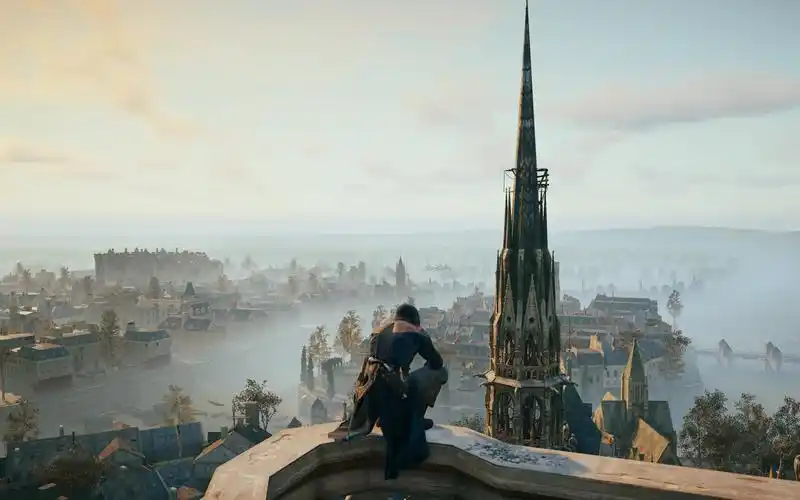 去《刺客信条大革命》里看看被烧毁的巴黎圣母院屋顶,彩窗以及倒塌的