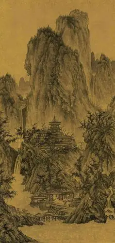 临摹作品:宋李成《晴峦萧寺》图