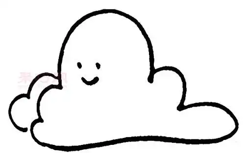 小朋友画白云步骤图解来学白云简笔画