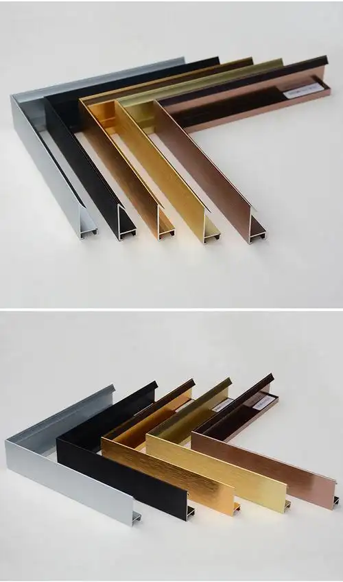 鑫英华铝合金相框线条斜面现代装饰画金属外边框加工裁切厂家直销