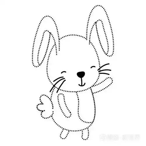 虚线形状快乐兔子可爱动物尾巴矢量插图插画-正版商用图片17u96m-摄图