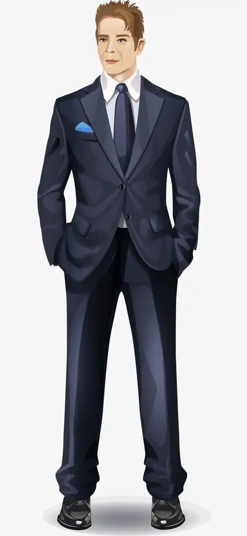 手绘/卡通 卡通元素 > 穿西装的时尚男人图 收藏 [声明] 觅元素所有
