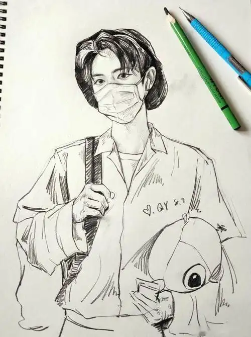 小飞侠才艺倍出 铅笔手绘肖战日常剪影