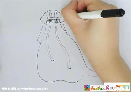 古装裙子简笔画古装裙子怎么画古装裙子简笔画简单又漂亮彩色古装裙子