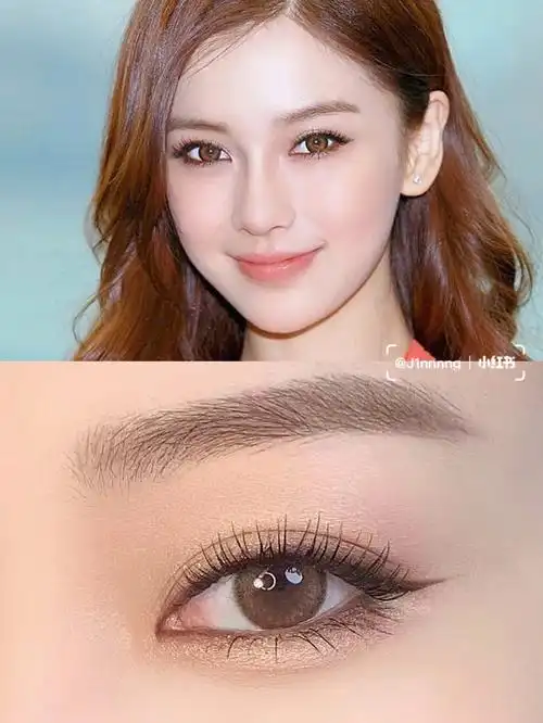 妆容重点16615棕色全包下眼线26615立体的鼻子和棕色浅瞳是