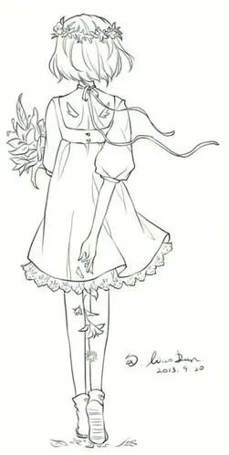 女生 动漫 背影