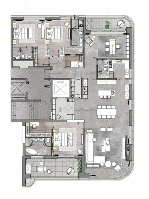 350平米的奇葩大平层外轮廓流线型设计