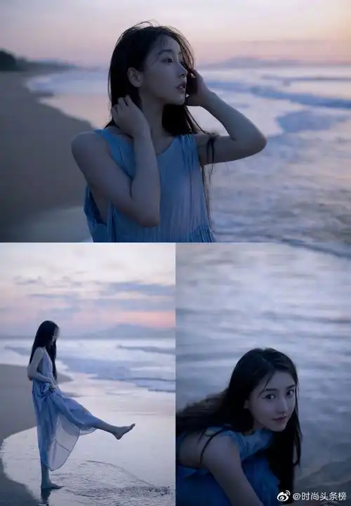 姜贞羽跟大海一起看日出##姜贞羽海边氛围感大片