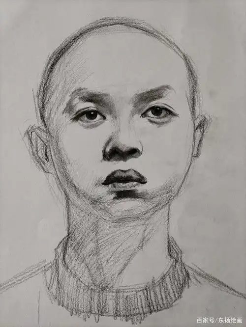 男青年素描肖像教程