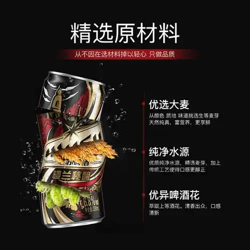 嘉邦精酿楼兰秘酿新疆大红乌苏啤酒高度烈性酒500ml24罐装整箱