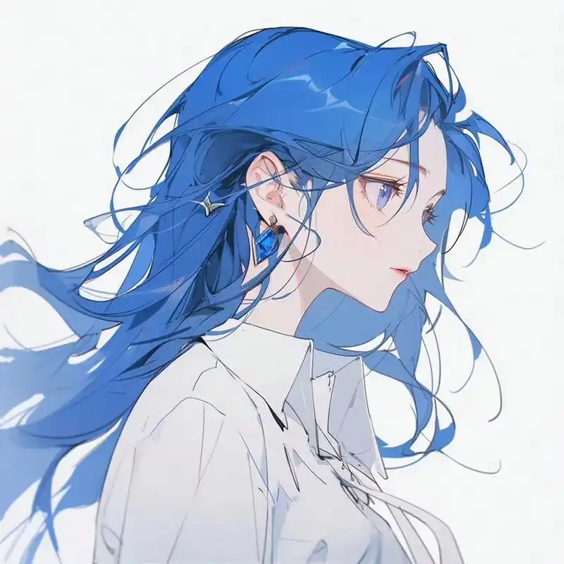 动漫头像# 忧郁的蓝色系女生动漫头像