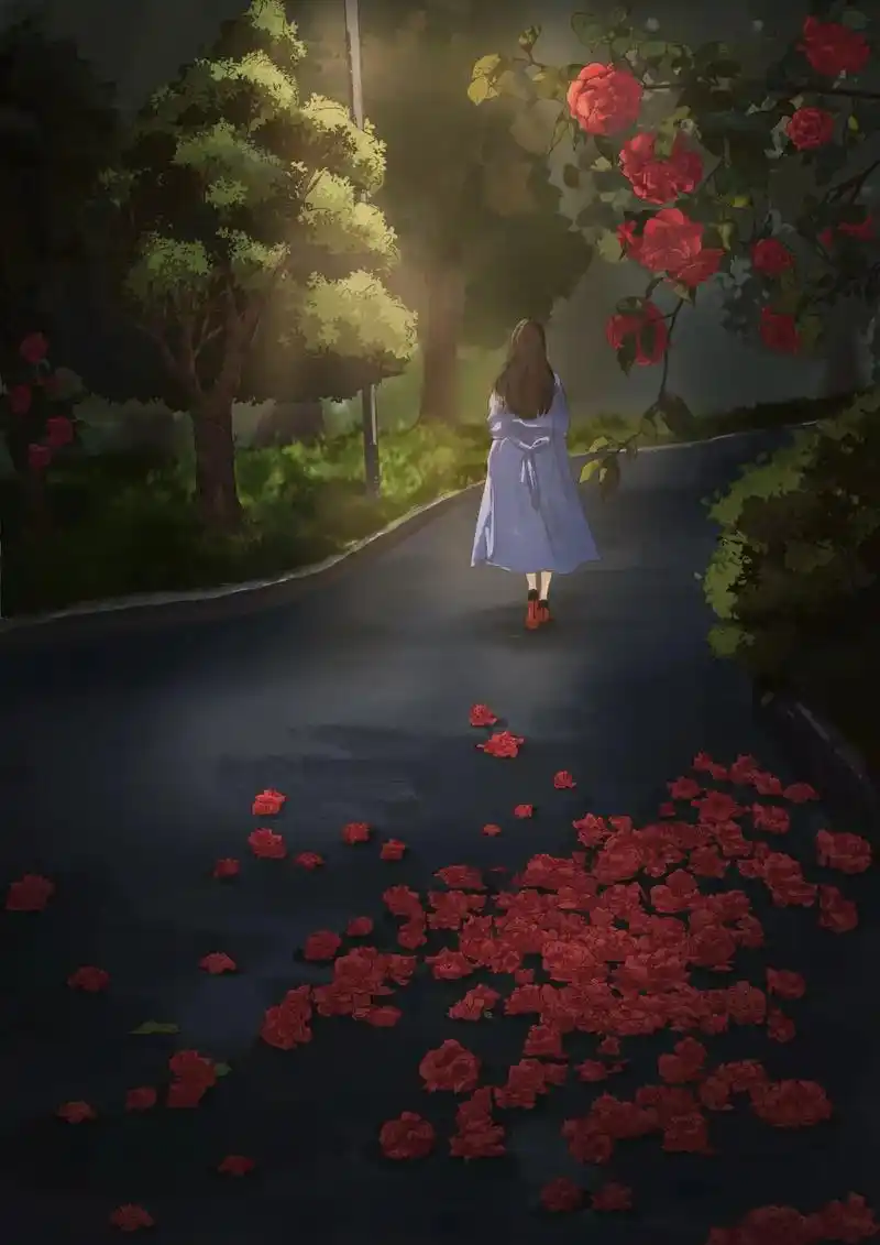 做自己的花.故事里 女主毫不犹豫的背影 又有什么故事呢#插画 - 抖音