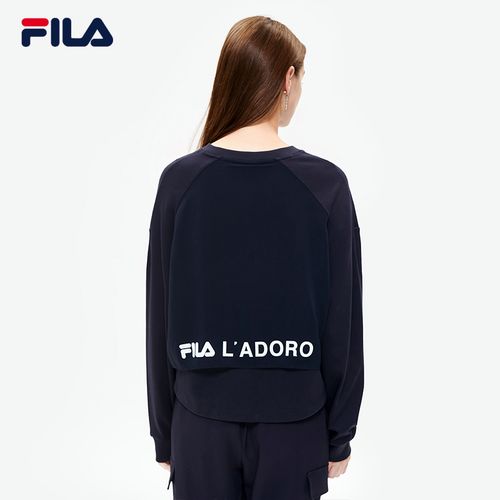 fila斐乐官方针织套头衫女2022新款宽松百搭运动卫衣
