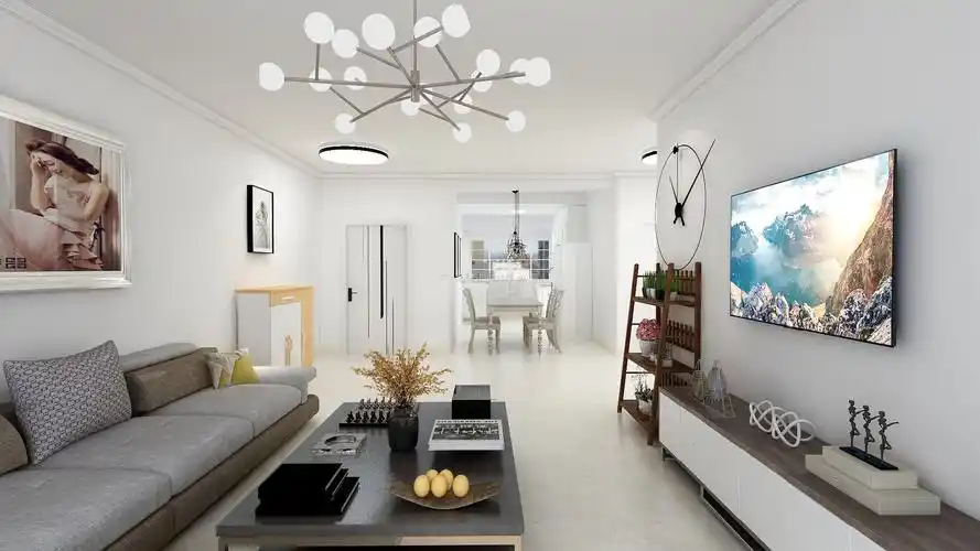 沈阳市极简风格103平米装修效果图案例_沈阳奉泉装饰装修设计案例