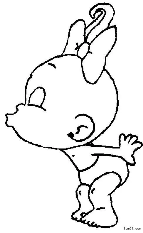 一岁可爱宝宝的简笔画