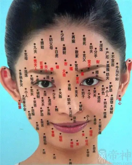 面部痣的位置与命运,男女面部痣相图解大全