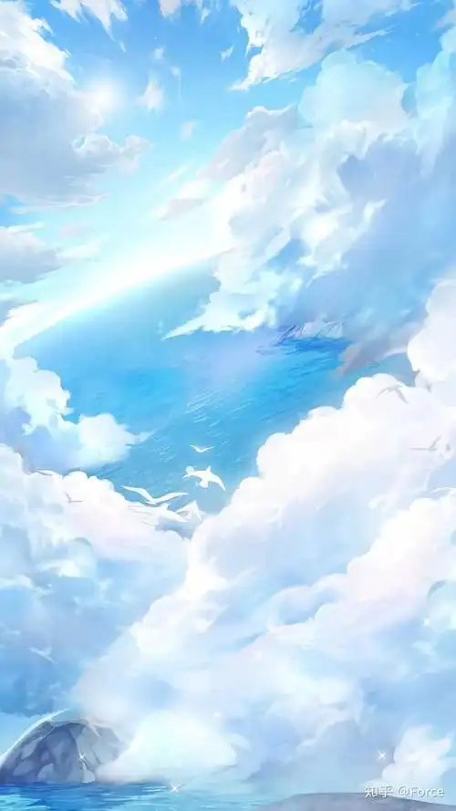 柔和调看上去超舒服10张清新粉蓝色夏日手机壁纸天蓝色超美的