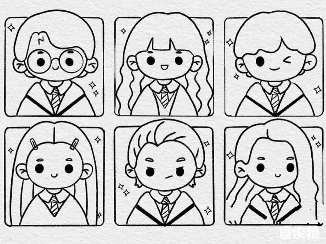 哈利波特简笔画分享~/步骤 真的超简单~是谁还没