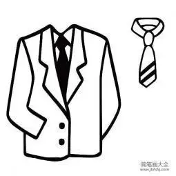 卡通儿童西装简笔画