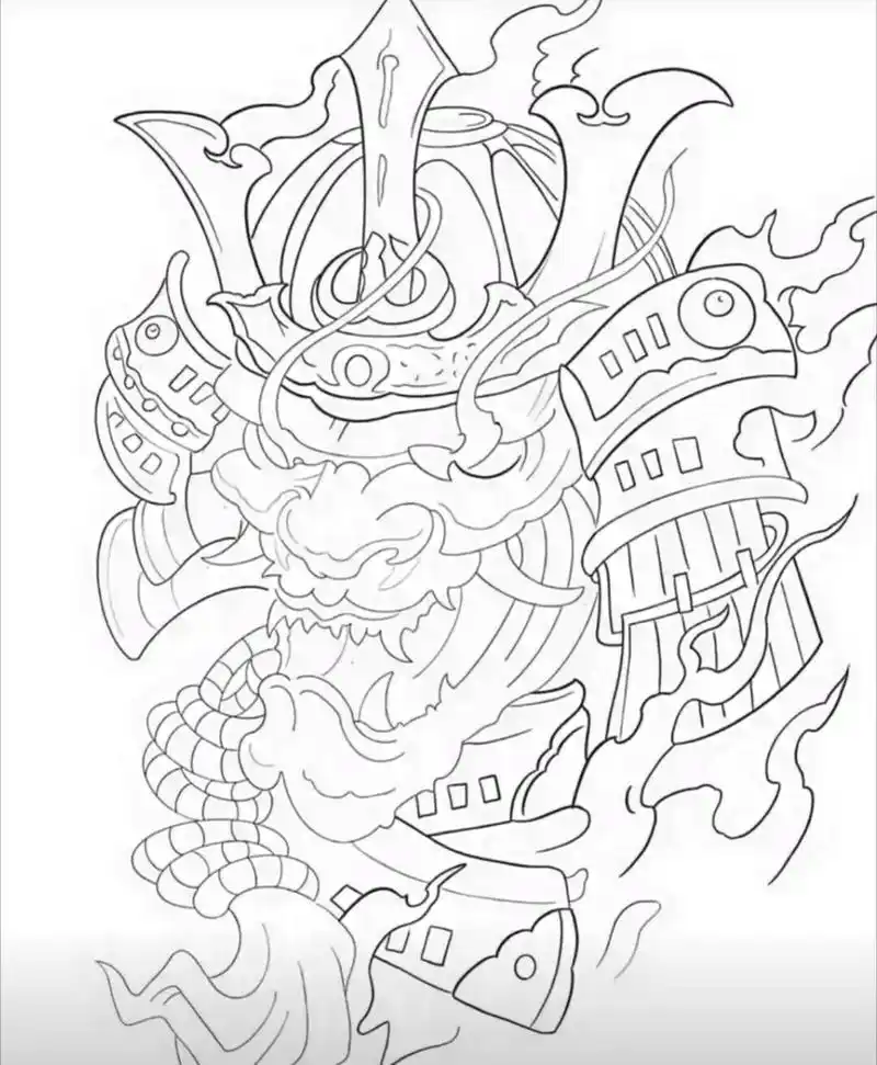 鬼武士纹身推荐