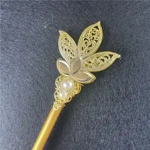 朝鲜族韩服头饰发簪金色d凤凰花朵簪子韩式发饰韩国宫廷皇后的品.