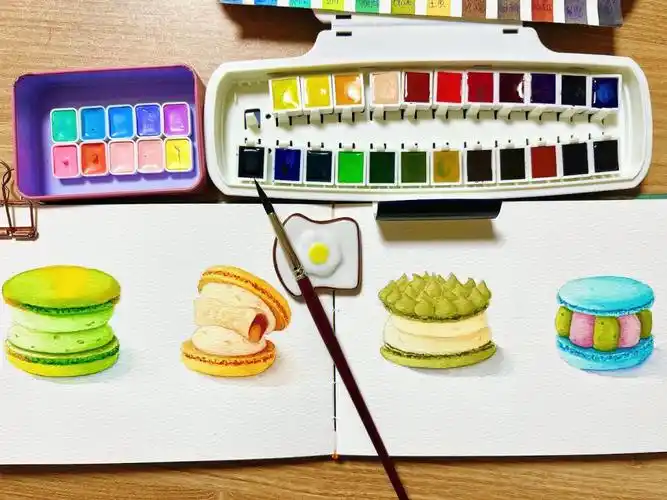 白夜马卡龙色系77小史24色笔:竹羽堂v18#水彩画  #马卡龙  #白夜